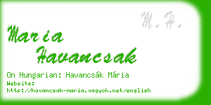 maria havancsak business card