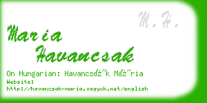maria havancsak business card